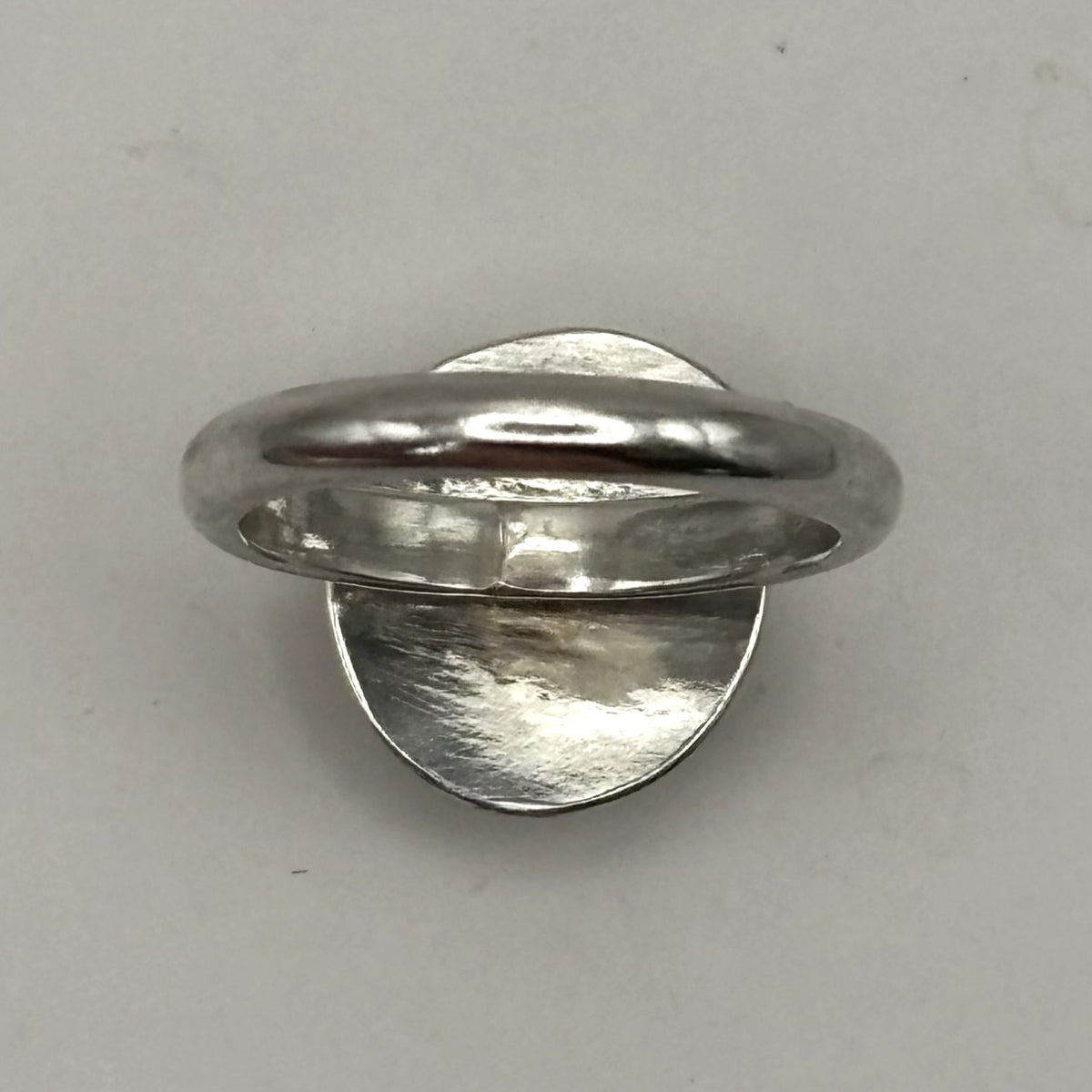 Pale Seafoam Sea Glass Silver Ring, UK Size M/N