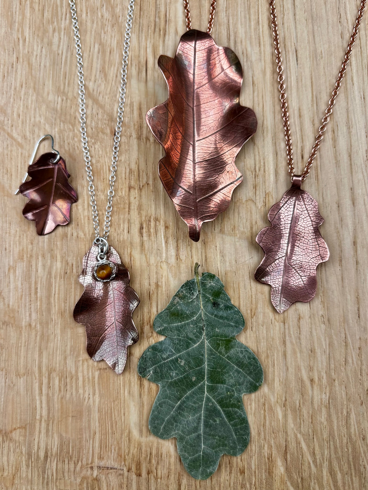 Little Copper Oak Leaf Necklace
