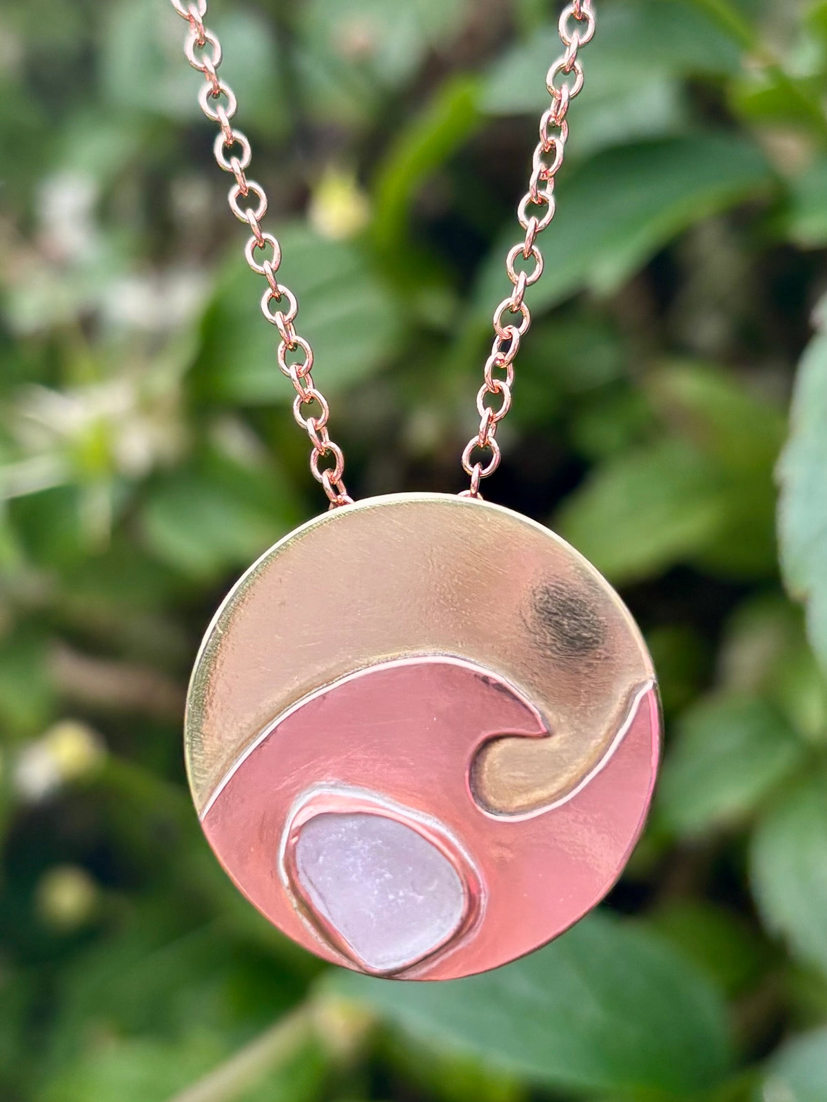 Sea Glass in the Waves necklace