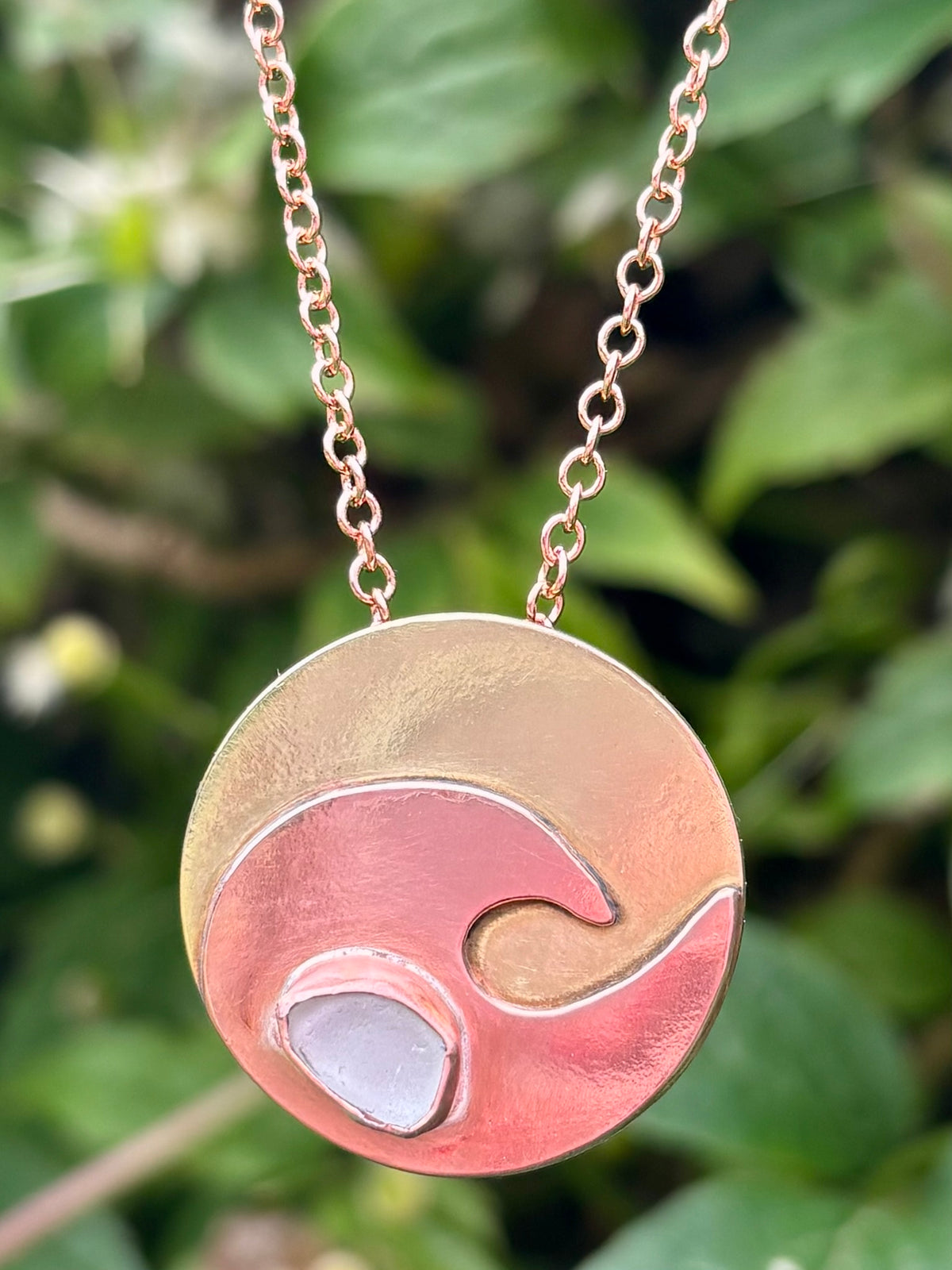 Sea Glass in the Waves necklace