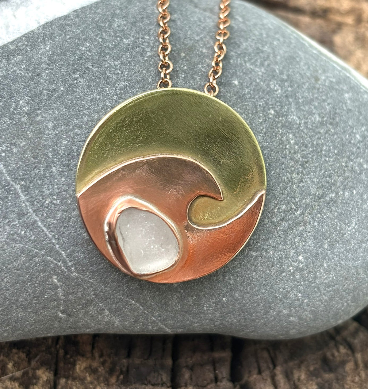 Sea Glass in the Waves necklace