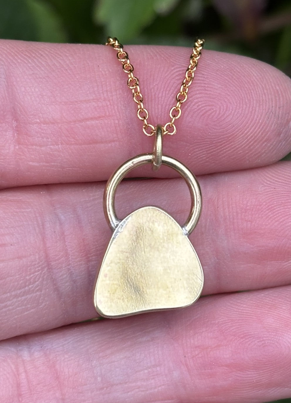 Brass encased sea glass necklace