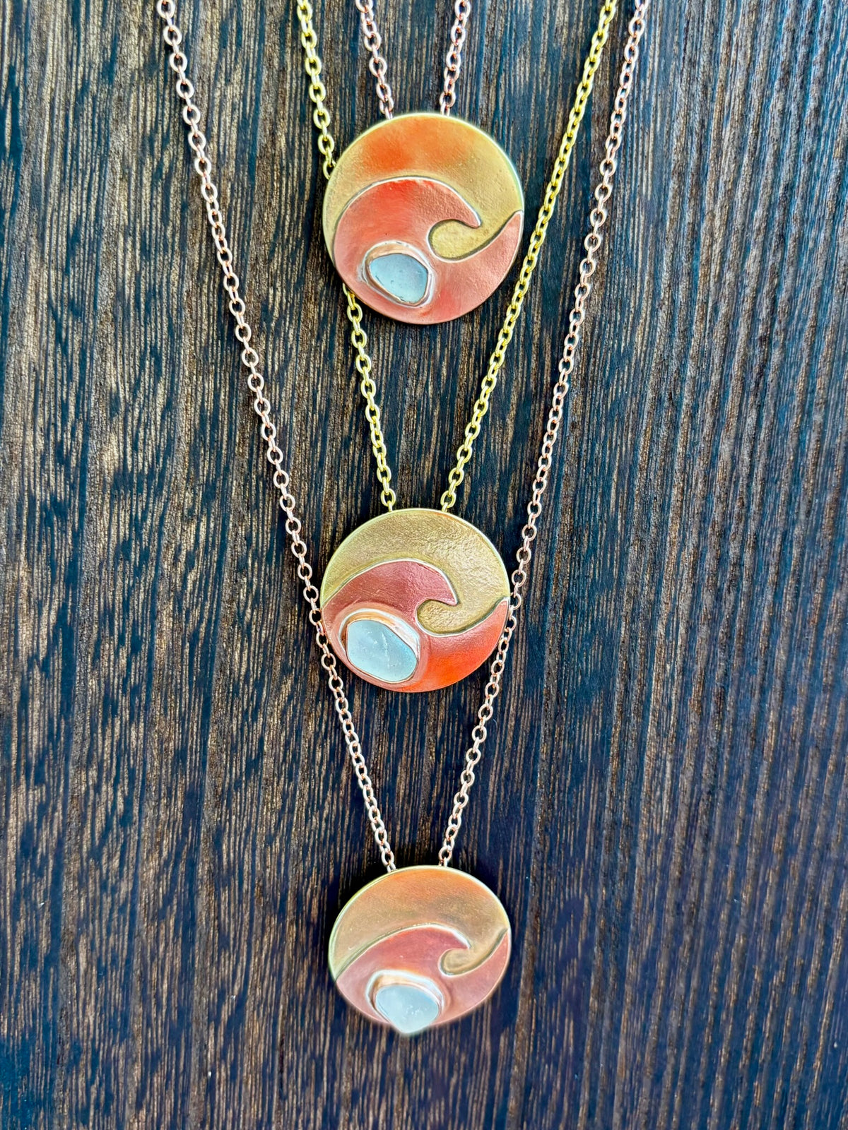 Sea Glass in the Waves necklace