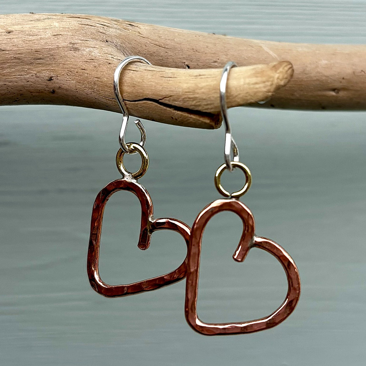Little hammered hearts earrings