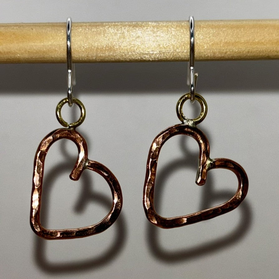 Little hammered hearts earrings