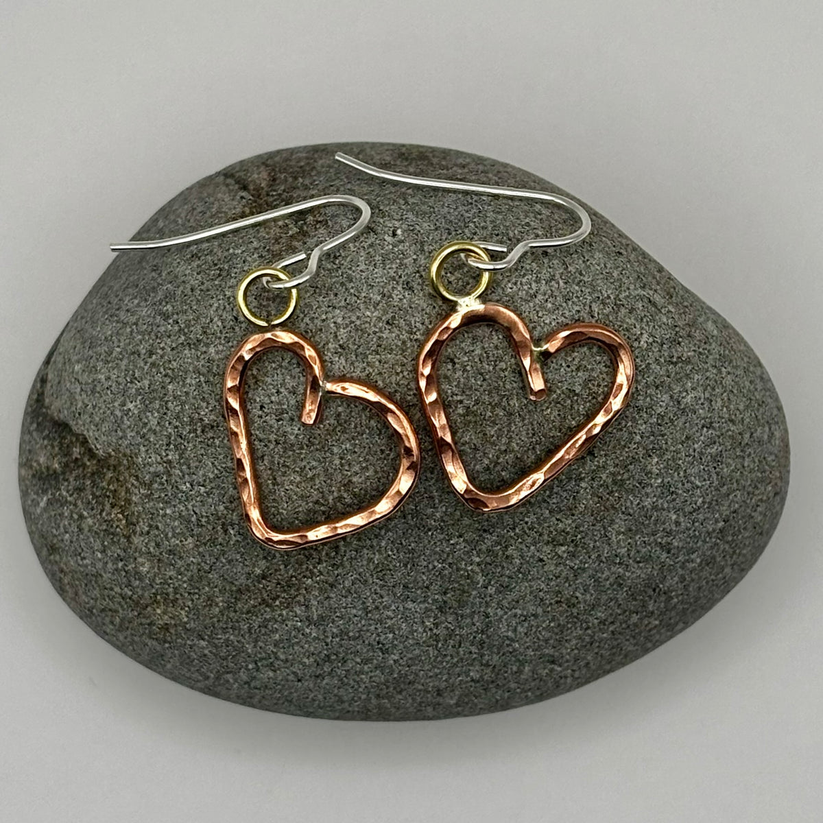 Little hammered hearts earrings