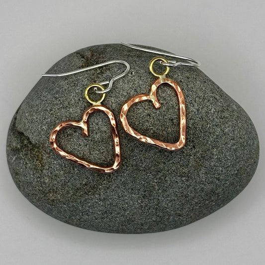 Little hammered hearts earrings