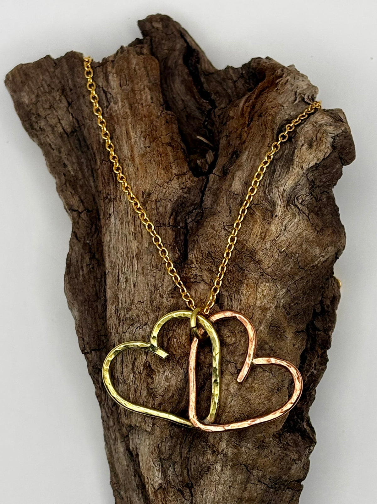 Little hammered hearts necklace