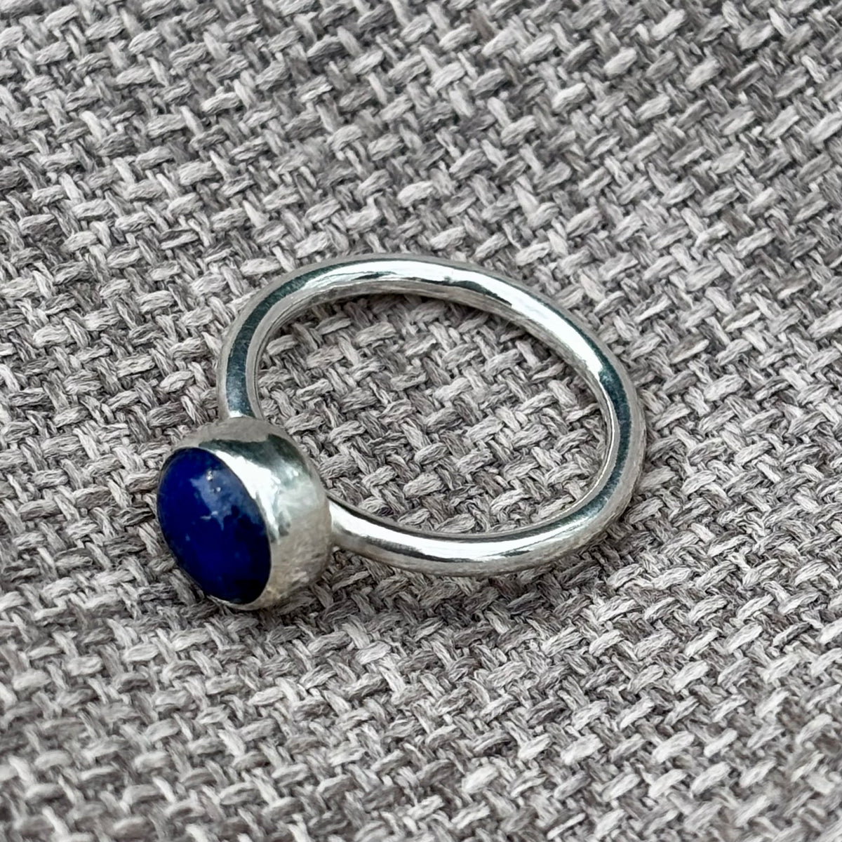 Lapis Lazuli Silver Ring, UK Size M (September birthstone)