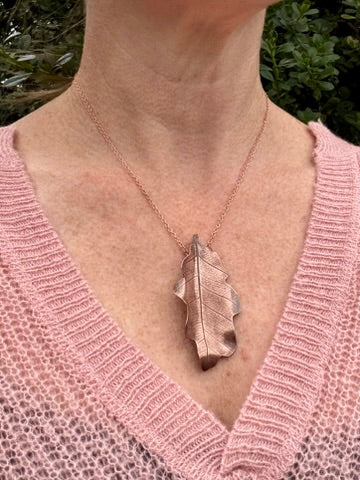 Copper Oak Leaf Statement Necklace – wear 3 ways
