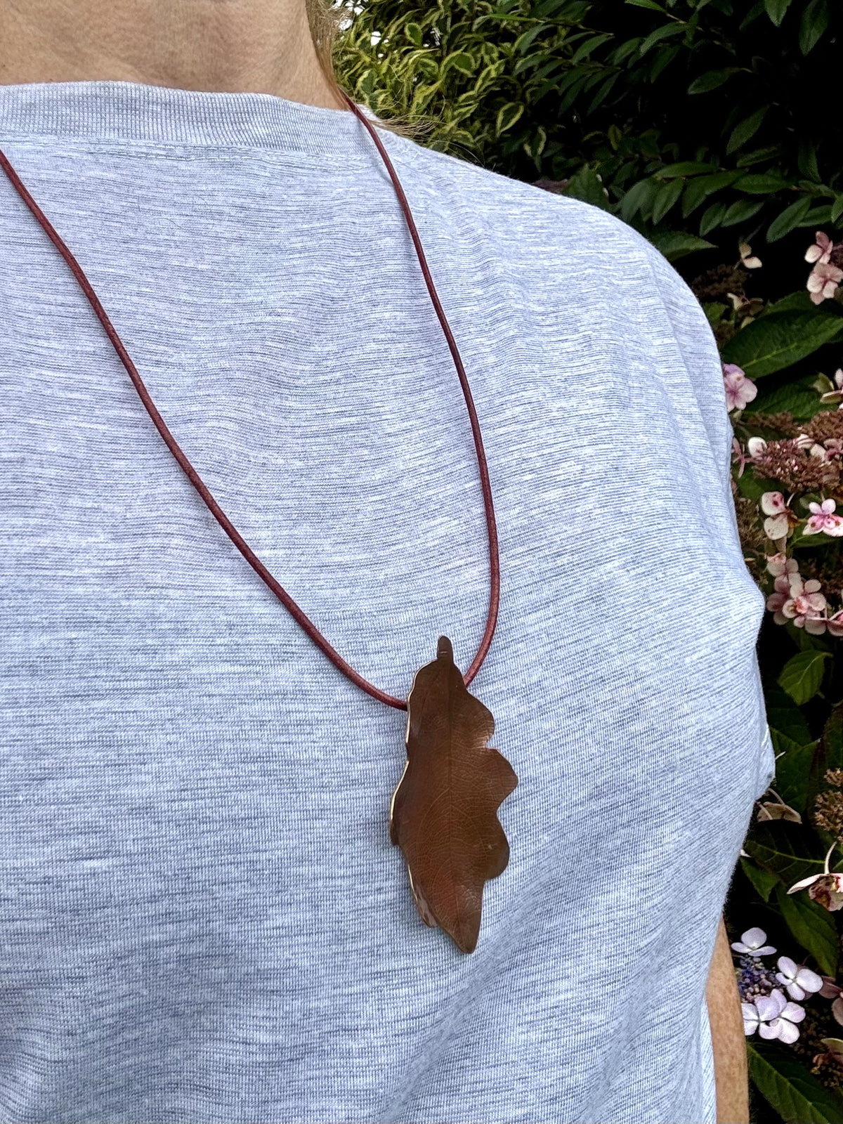 Copper Oak Leaf Pendant