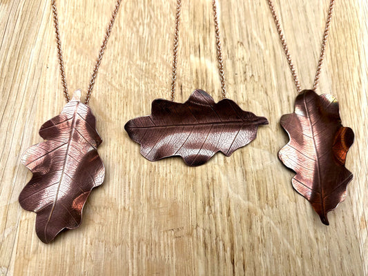 Copper Oak Leaf Statement Necklace – wear 3 ways