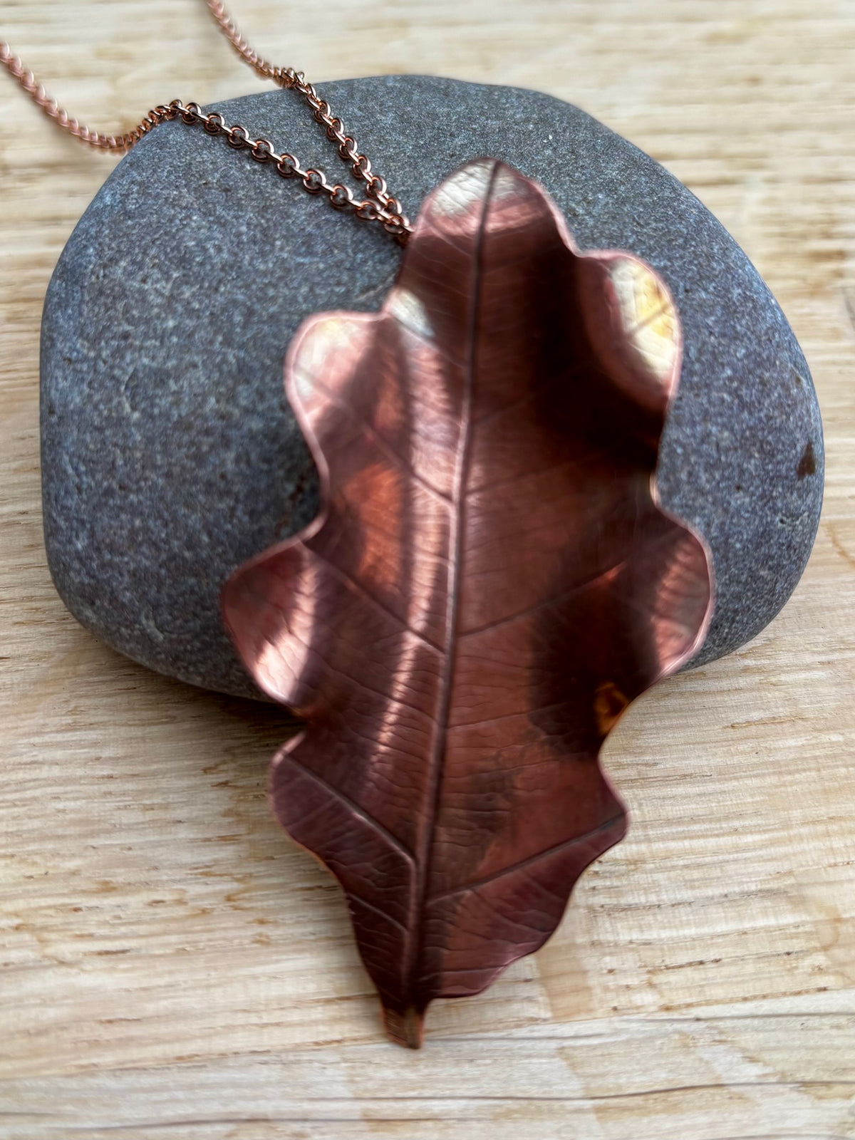 Copper Oak Leaf Statement Necklace – wear 3 ways