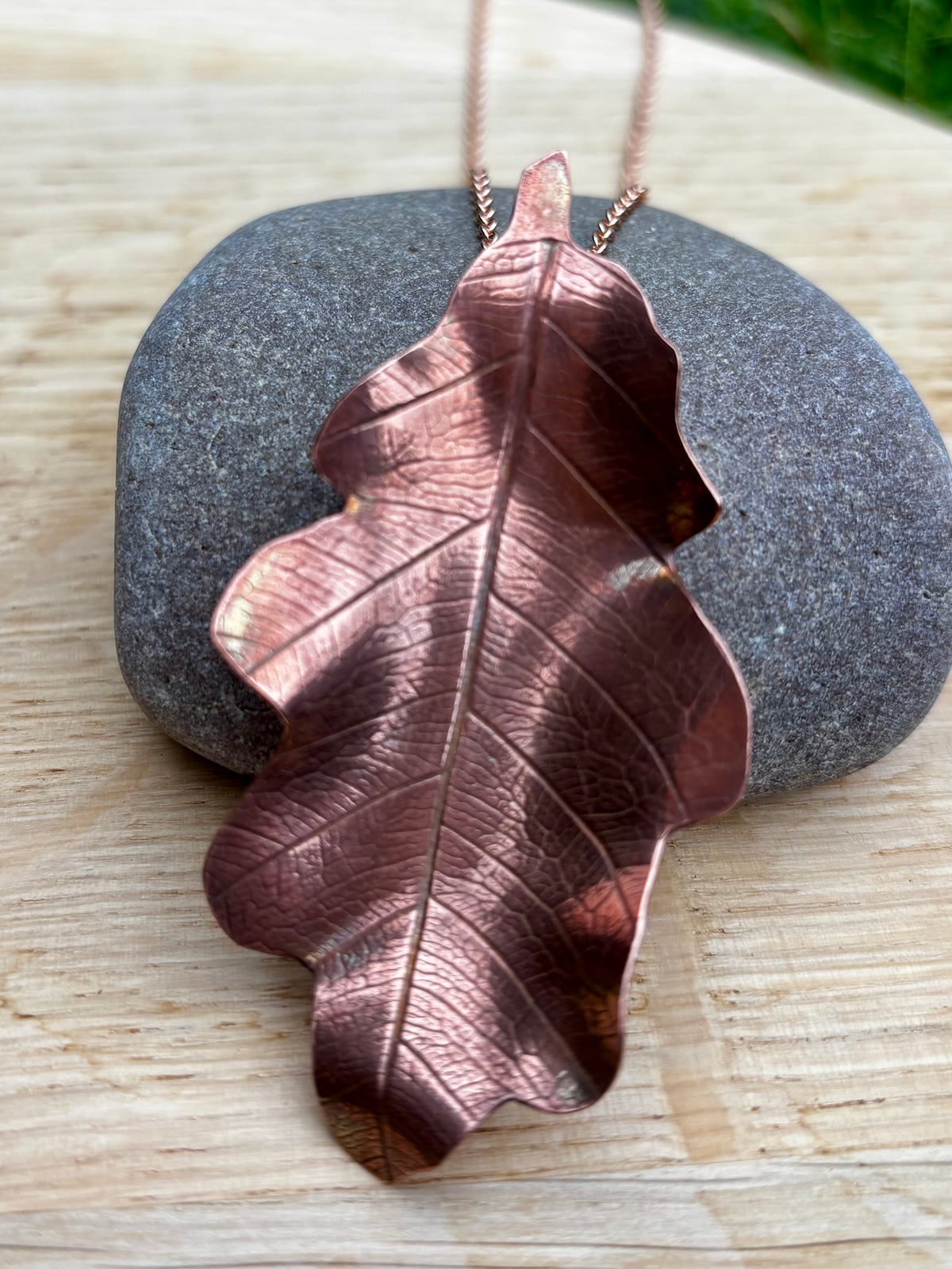 Copper Oak Leaf Statement Necklace – wear 3 ways