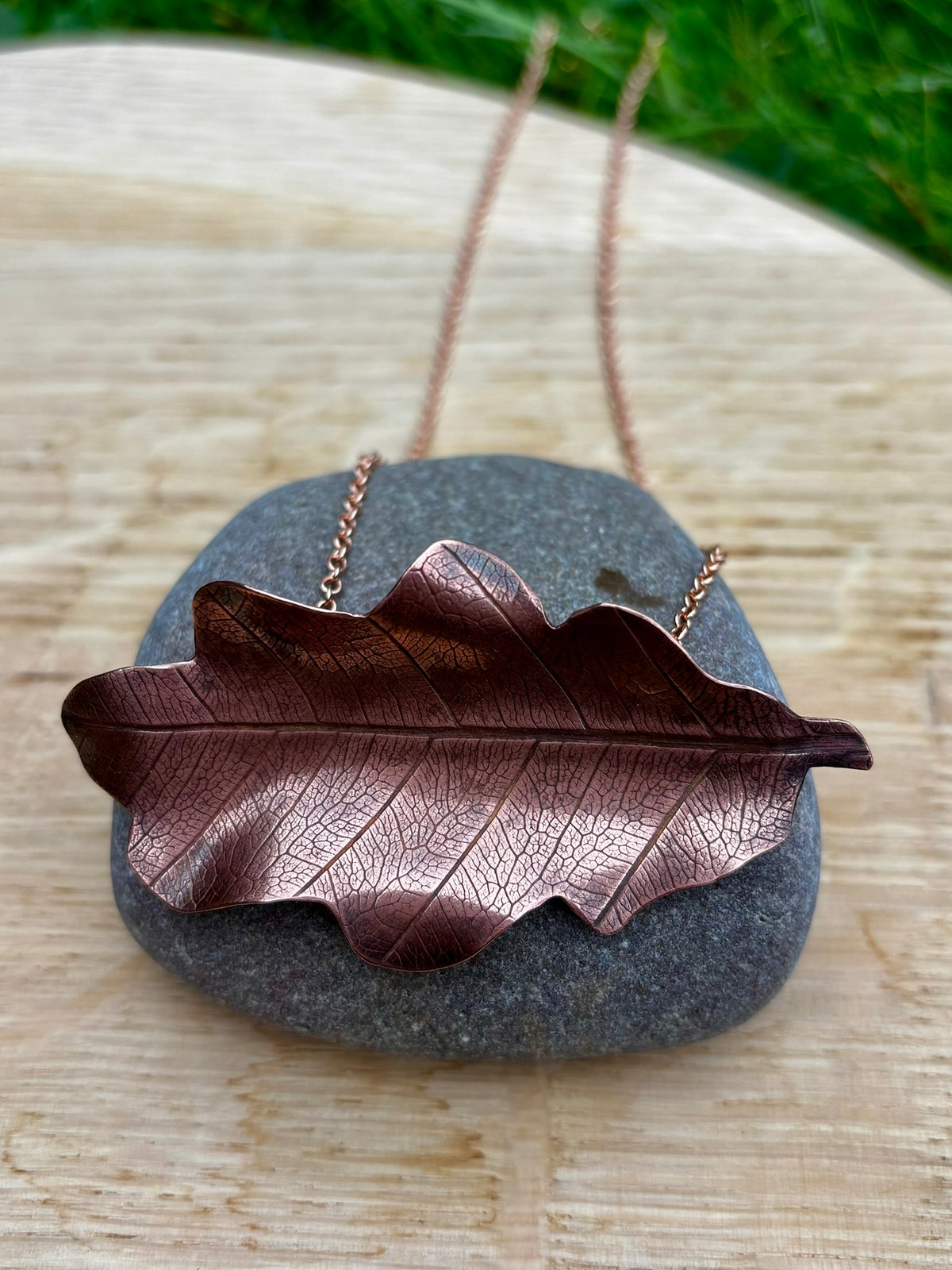 Copper Oak Leaf Statement Necklace – wear 3 ways