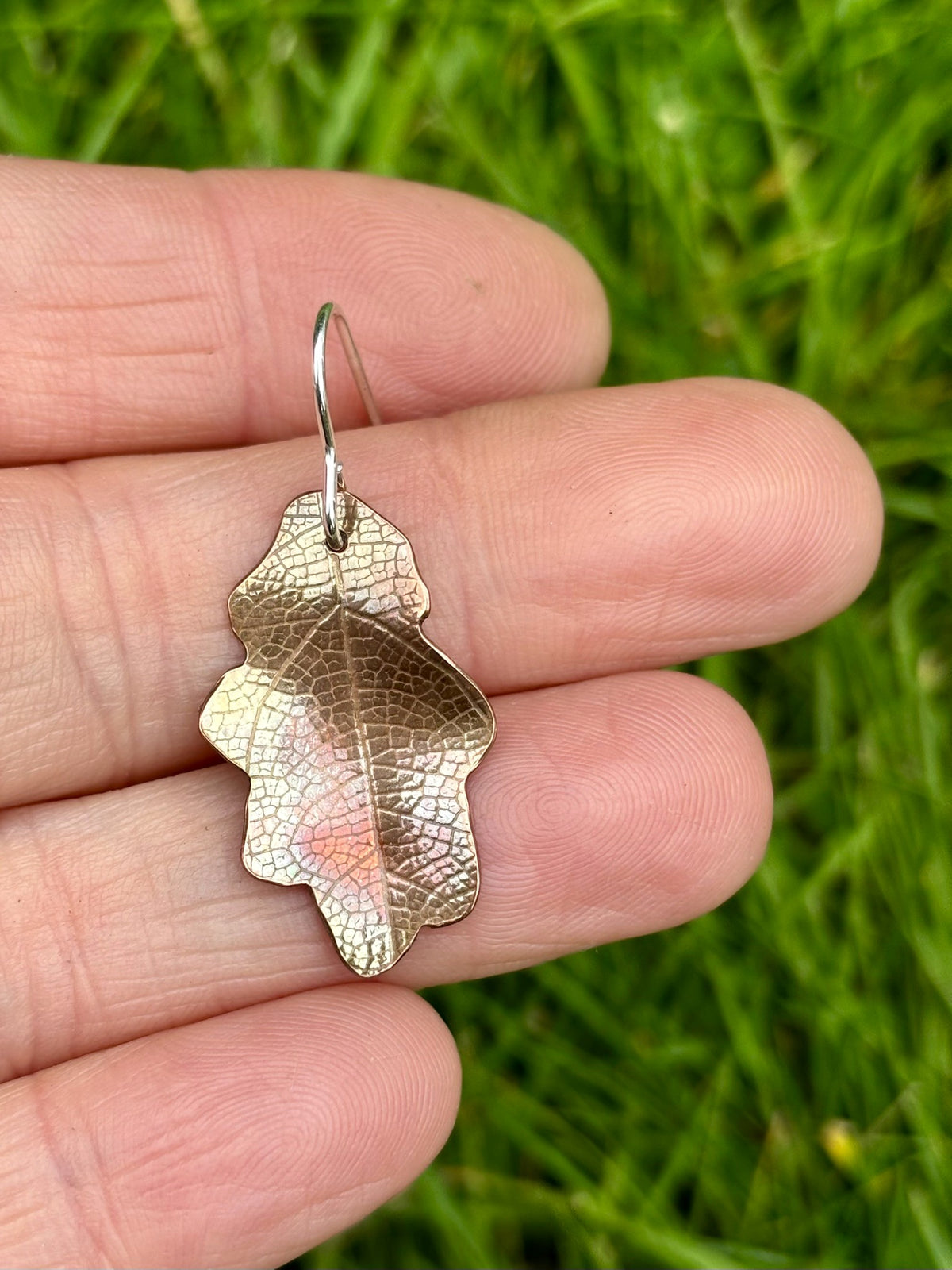 Copper Oak Leaf Earrings