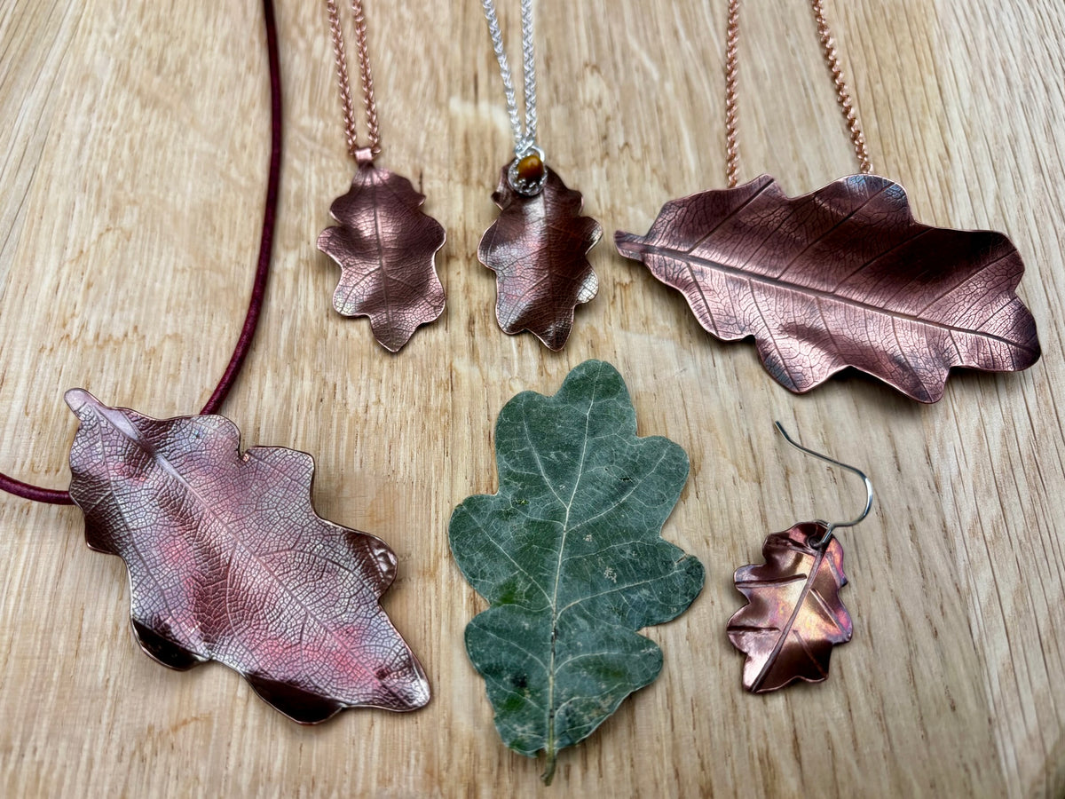 Copper Oak Leaf Statement Necklace – wear 3 ways