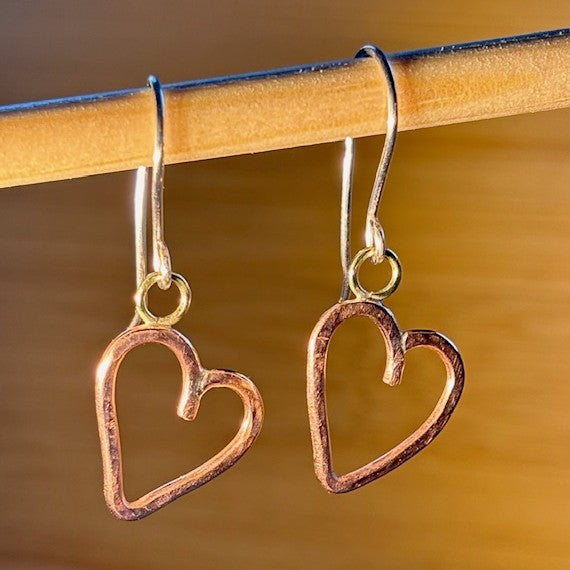Little hammered hearts earrings